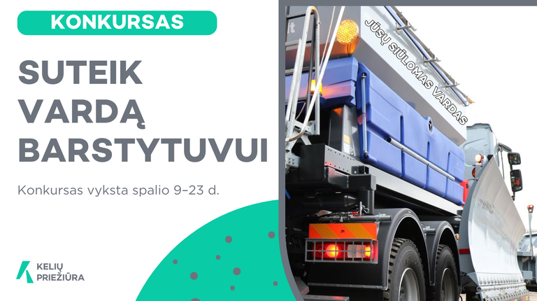 Pirmą kartą Lietuvoje gyventojai kviečiami siūlyti vardus „Kelių priežiūros“ barstytuvams